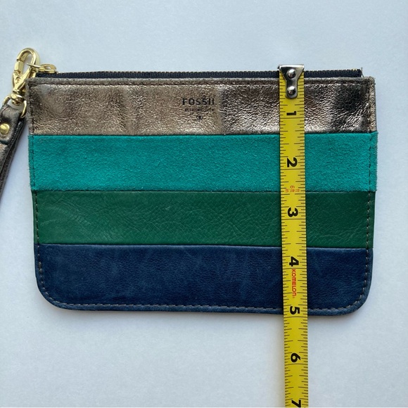 Fossil Leather Multi Colored Striped Wristlet - Picture 6 of 7